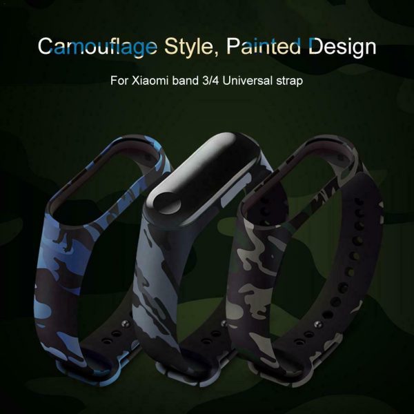 Mi Band Camouflage Silicone Strap Replacement Wrist Bracelet for Band 3 and Band 4